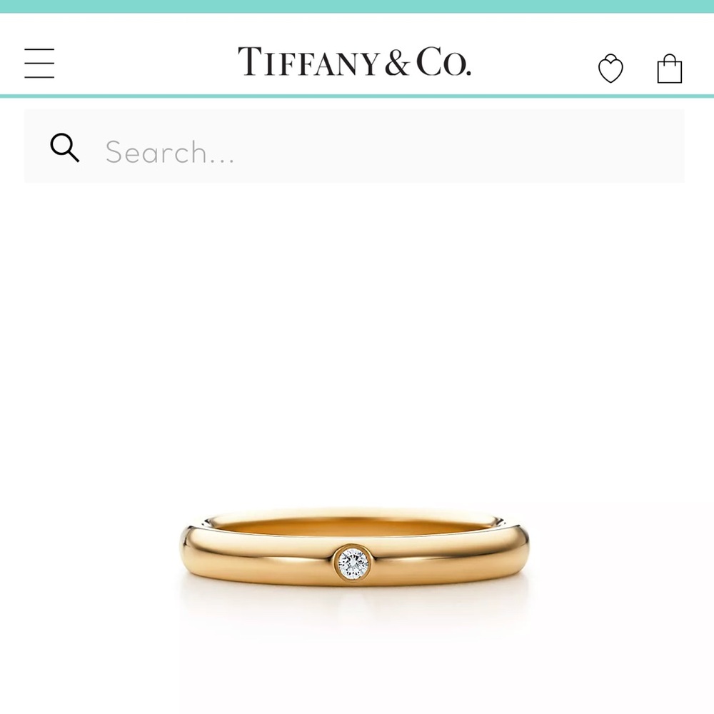 Elsa Peretti® Gold Diamond Band ring Tiffany&Co. 5 1/2